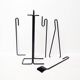 Minimalist black metal fireplace accessory set 'Mace-Line' by Ann Maes - 1970s
