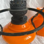 Lustre suspension, vintage, opaline, Orange Annee70