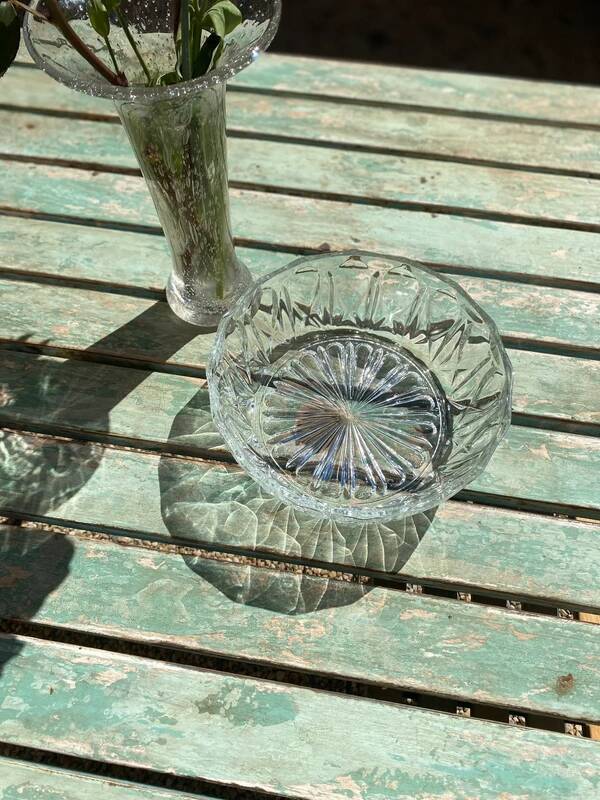 Cut glass salad bowl
