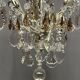 Antique French chandelier 170 cm with Louis XVI style chain in crystal.