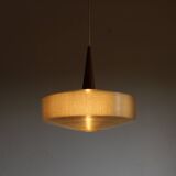 Early plastics cellulose and teak pendant lamp by John and Sylvia Reid for Rotaflex, UK, 1950s