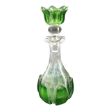 Old green crystal bottle XIXème