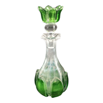 Flacon cristal vert XIXème