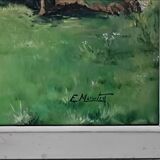 Tableau peinture à l'huile signé E.Moutie