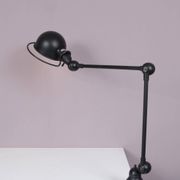 1950s Table clamp lamp in black metal, recent edition model SI332/ Jieldé,