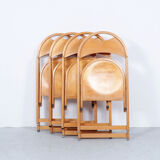 4 chaises pliantes vintage en bois d’OTK, années 1950
