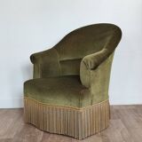 Pair of velvet toad armchairs