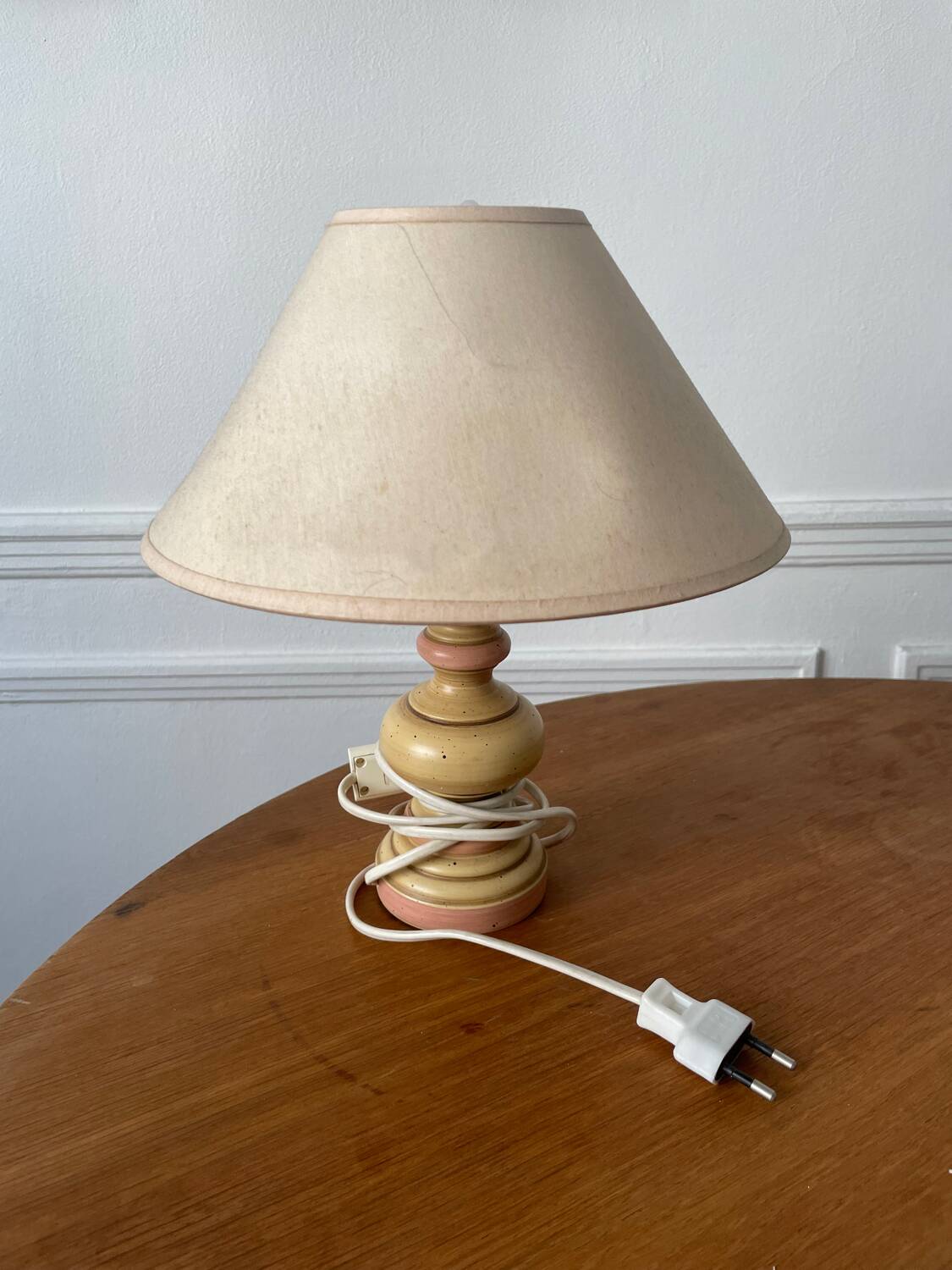 Vintage wooden bedside lamp