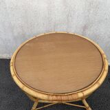 Vintage rattan roundtable