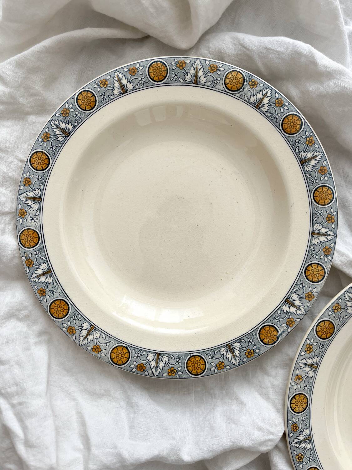 2 “Lamartine” ironstone soup plates from Salins