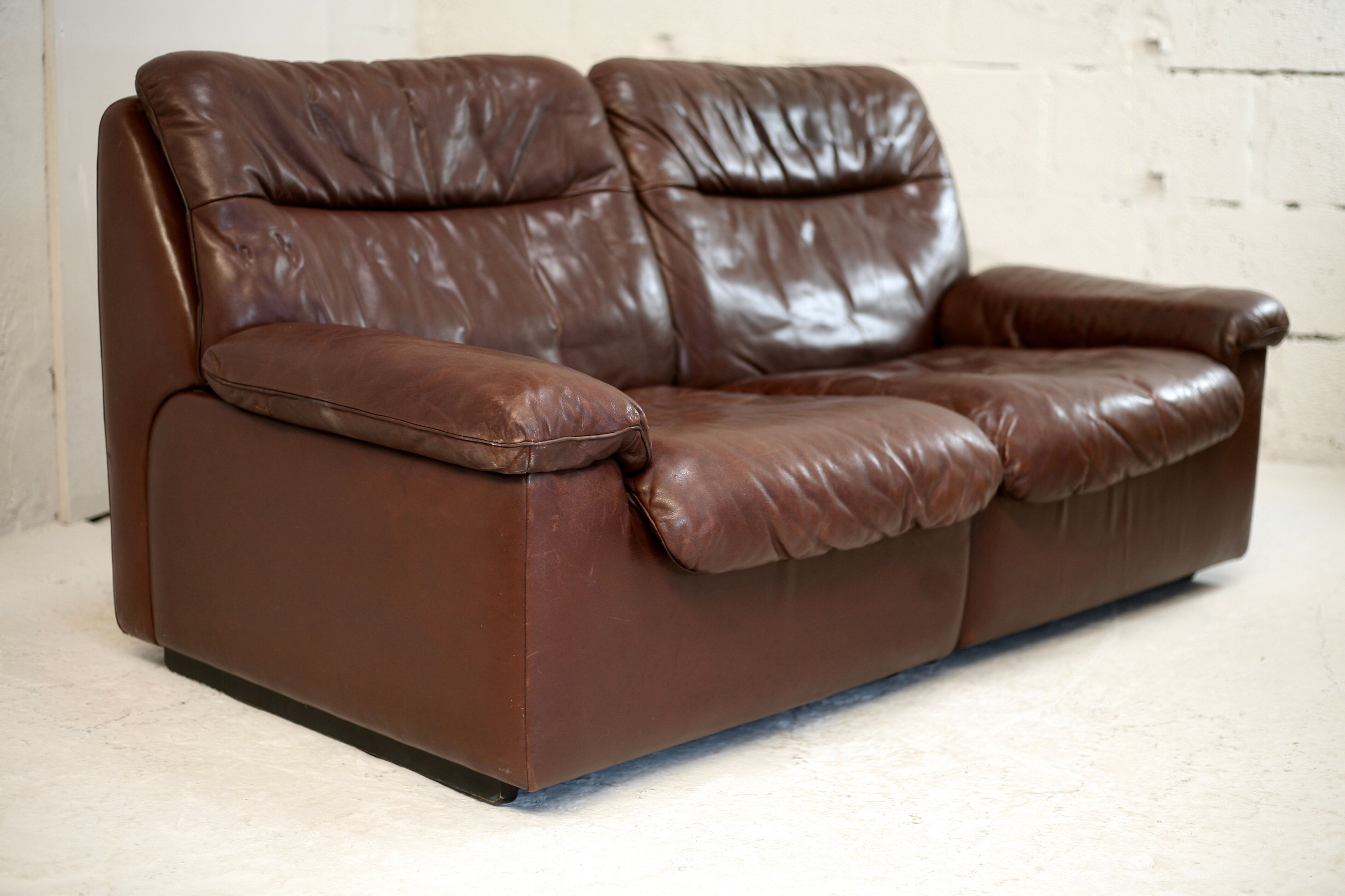 Sofa De Sede. Leather "chocolate" Switzerland, circa 1970