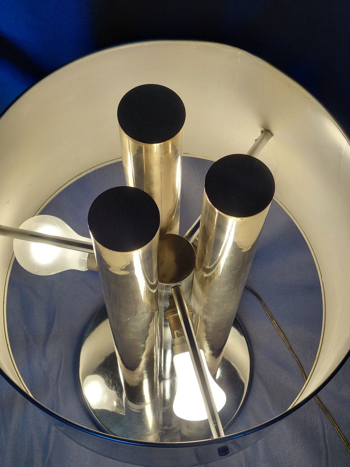 Vintage 1970s metal tubular lamp
