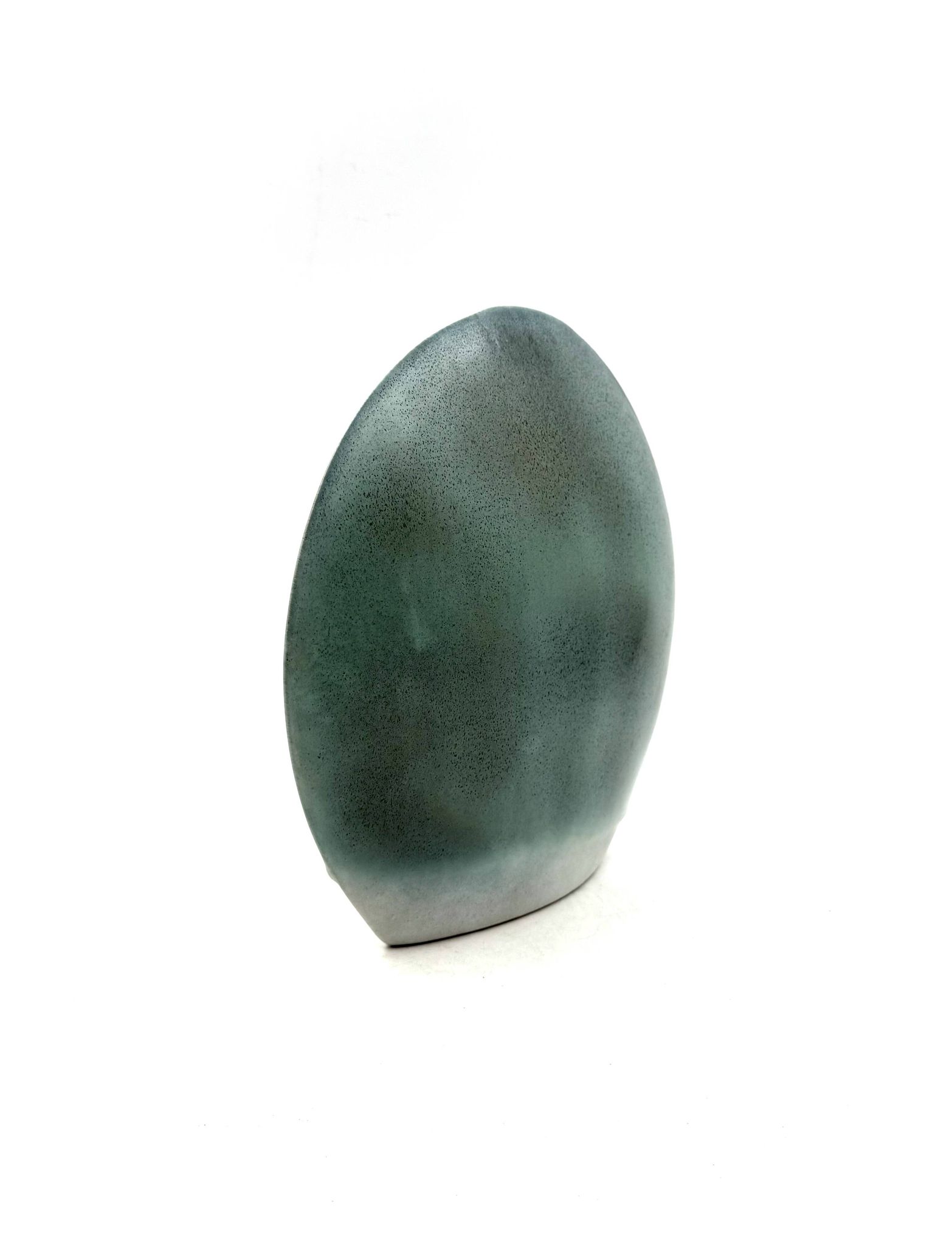 Mid-century modern blue ceramic solifleur vase, France 1970