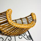 Magazine rack or vintage rattan stand, Italy, 1960s