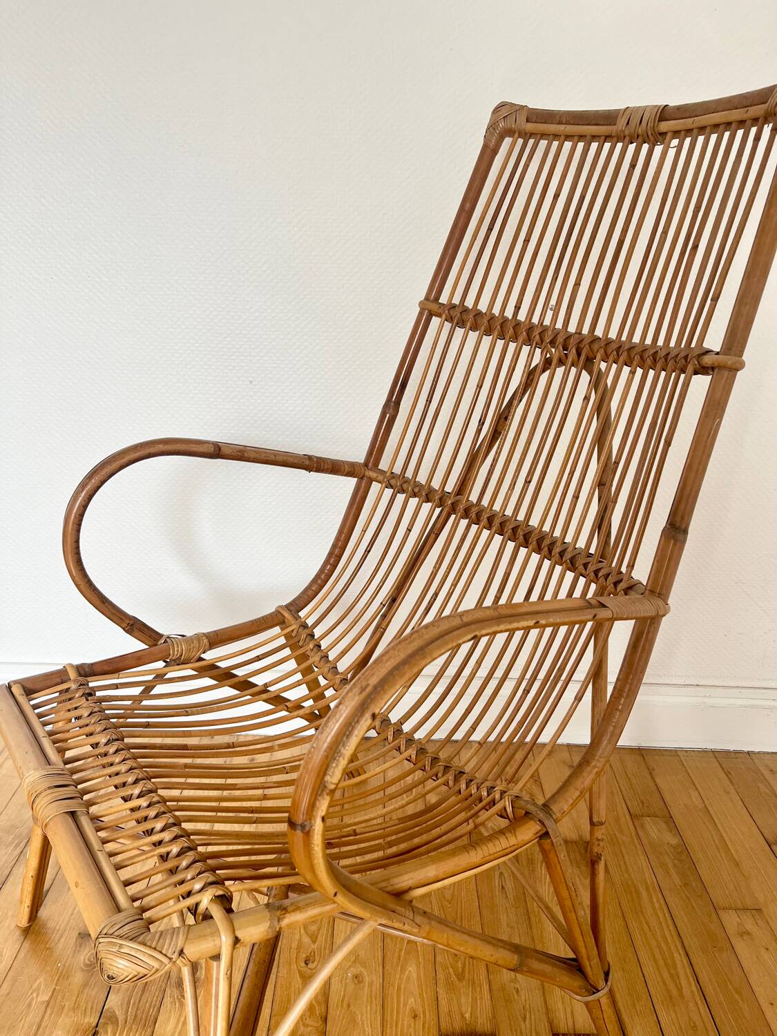 Vintage rattan armchair