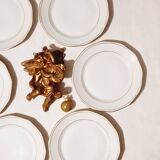 Set of 6 LIMOGES porcelain flat plates