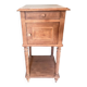 Sandblasted bedside table with white marble