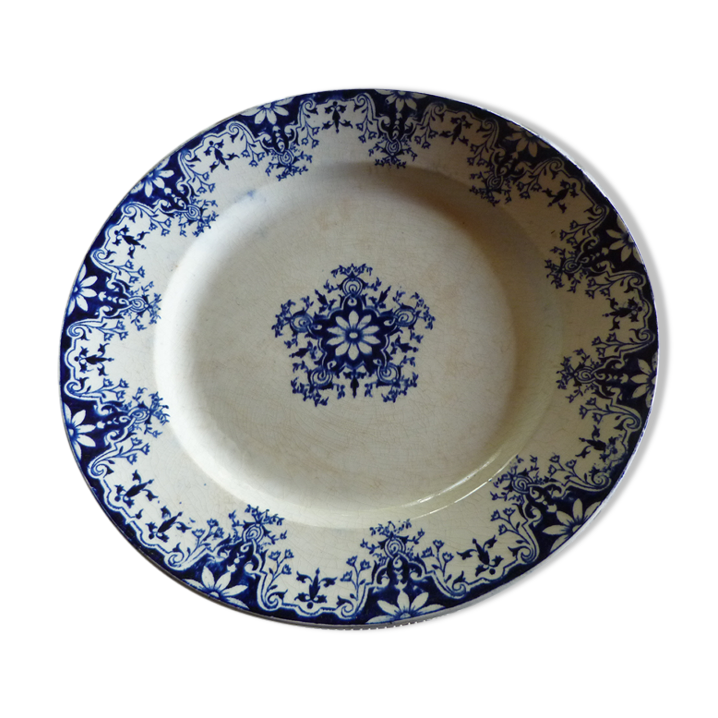 Old ceramic dish Longwy model Rouen