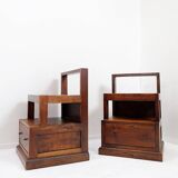 Paire de tables de chevet en bois anciennes