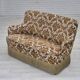 1960s, Danish 2-seater sofa, brown/beige furniture fabric, ash wood legs.