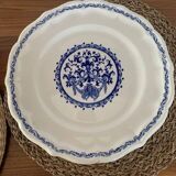Old earthenware cake display from Gien decor Rouen