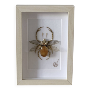 Tableau insecte brodé - main