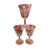 Set of 3 pretty Enghien Luminarc mulled wine glasses