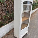 Old grey patinated showcase