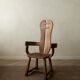 Brutalist Oak Armchair with Sculptural High Back by De Puydt, 1960s