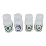 4 opaline apothecary vials