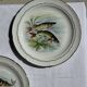 Set of 6 vintage Limoges porcelain plates with fish design.
