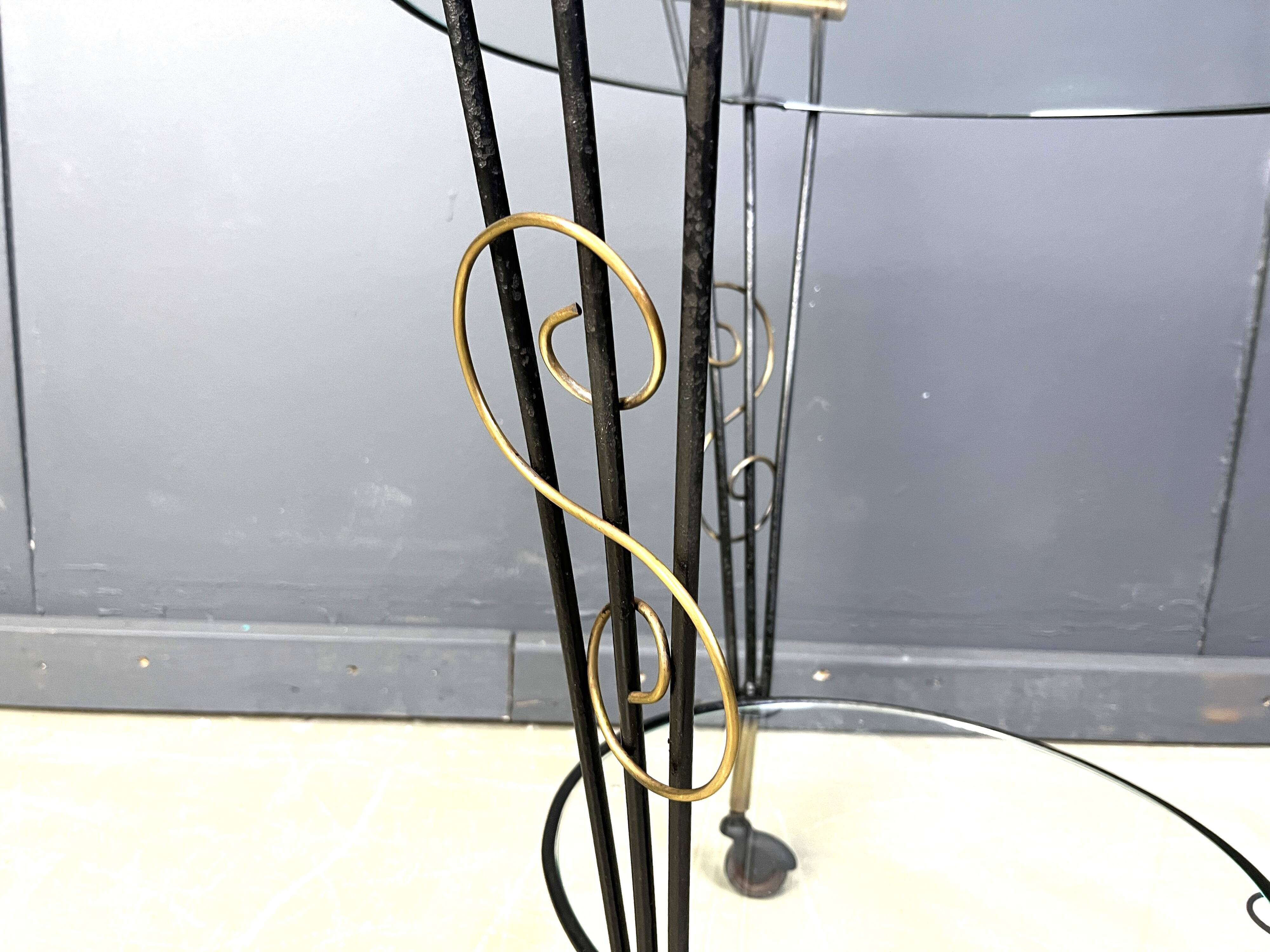 Mid century two tier italian trolley, 1950s