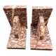 Antique pink marble bookends – Vintage Art Deco pair