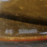 Set of five flat plates - vintage amber glass from Veréco with flower decor - 60s/70s