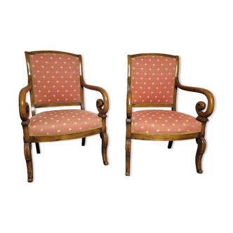 Pair of Louis Philippe XIXeme lacrosse armchairs