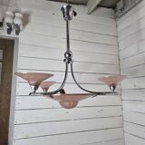 Art Deco chandelier in chromed metal from the 1930s