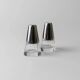 Vintage Argent Salt and Pepper Shakers with Clear Glass and Silver-Plated Caps, Conical Minimal Italian Design, 1950s
