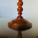 Pair of wooden candle holders turned art deco