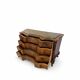 serpentine commode in antique walnut