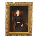 Tableau portrait de dame belge huile sur toile daté 1920