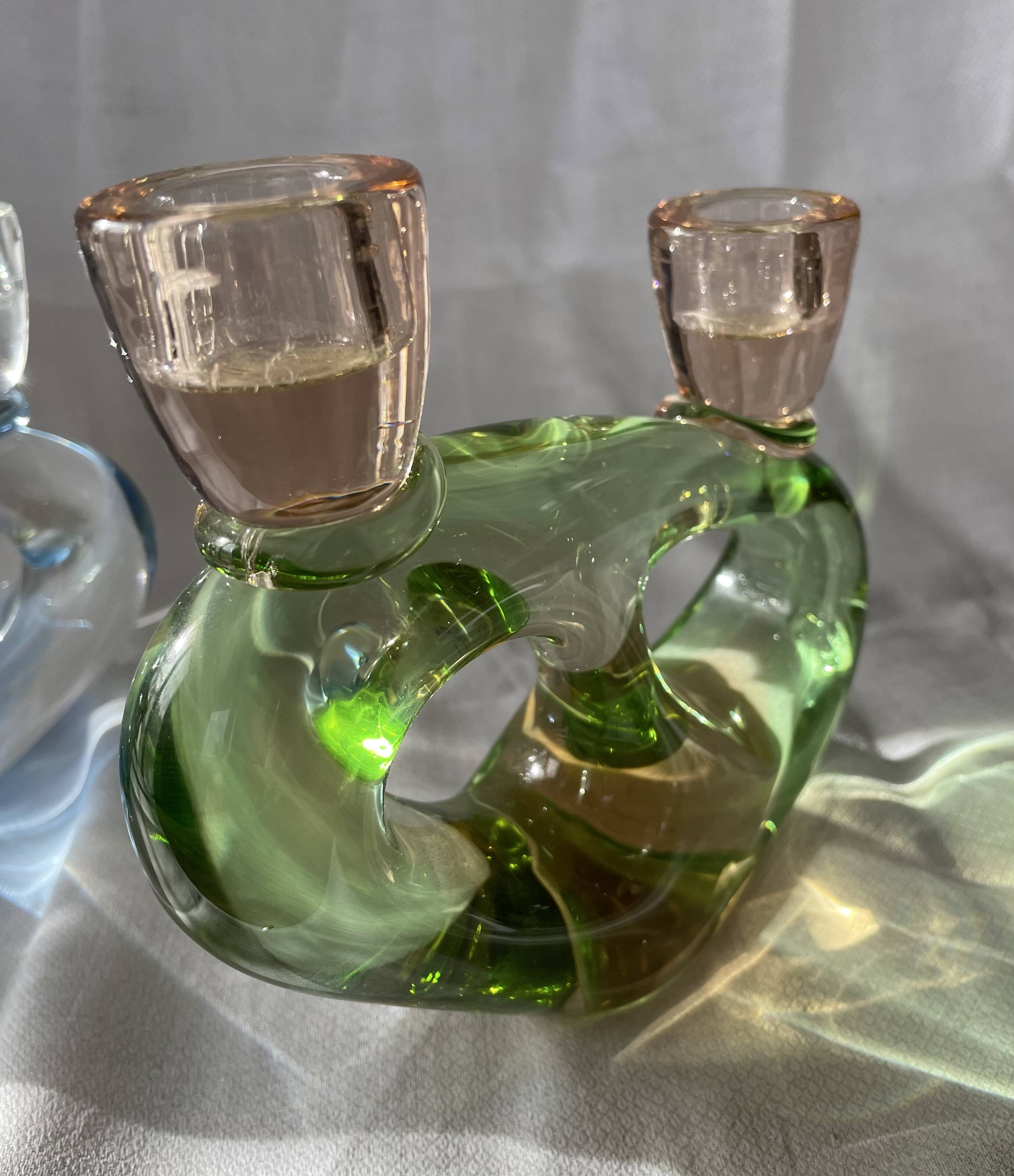 Bohemian crystal candle holders