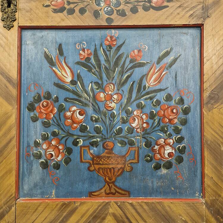 Painted Folk Art Bridal Cupboard