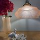 Suspension lampshade vintage art deco in pink frosted glass