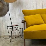 Yellow velvet sofa