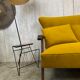 Yellow velvet sofa
