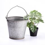 Vintage zinc bucket  flower pot