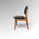 Vintage armchair in skai and beech Danish style 1960s