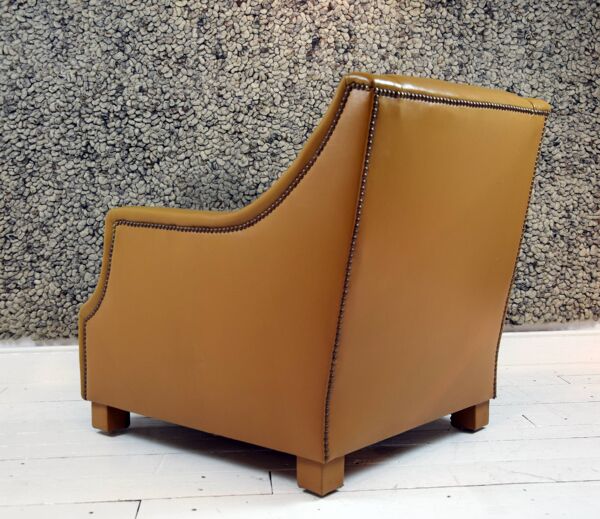 paire De fauteuils En cuir Marron