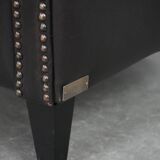 Dark luxury cowhide Chesterfield club armchair in English style