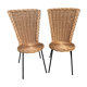 Paire de chaises en rotin pied métal noir